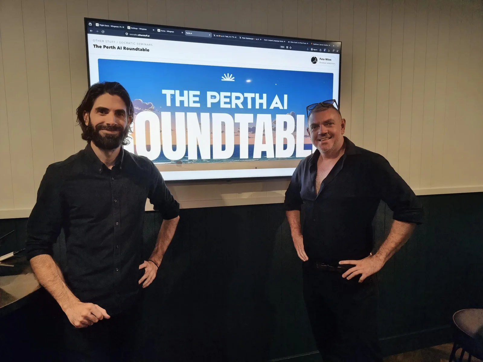 Pete Winn and Andy David hosting The Perth AI Roundtable in Perth